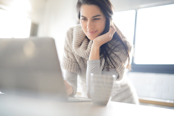 Woman using a laptop