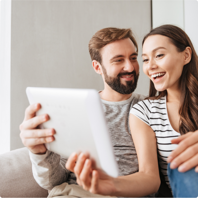 Couple studying